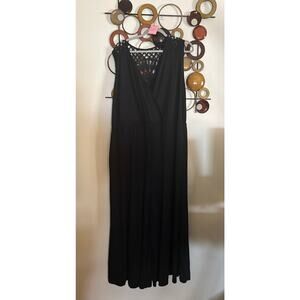 D27: Bloomchic size 18/20 black jumpsuit with crochet back